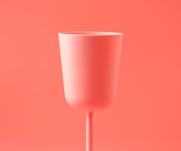 pink glass in a pink background